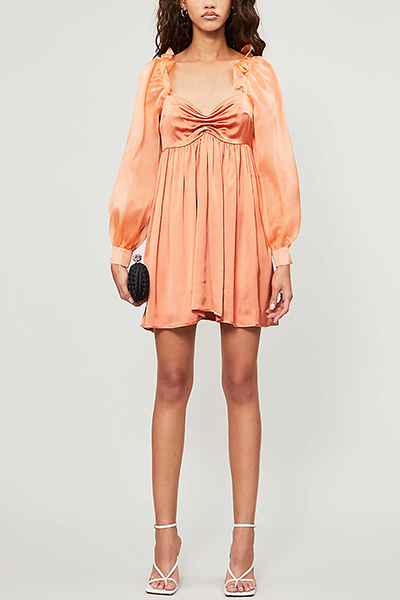 Frilled Silk-Woven Mini Dress from Vanessa Cocchiaro