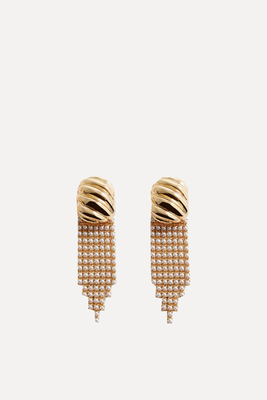 Long Pearl Earrings from Mango