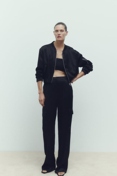 Satin Bomber Jacket  from Zara