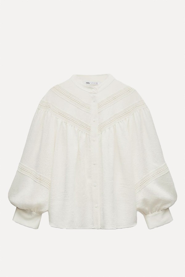 Lace Insert Shirt from Zara
