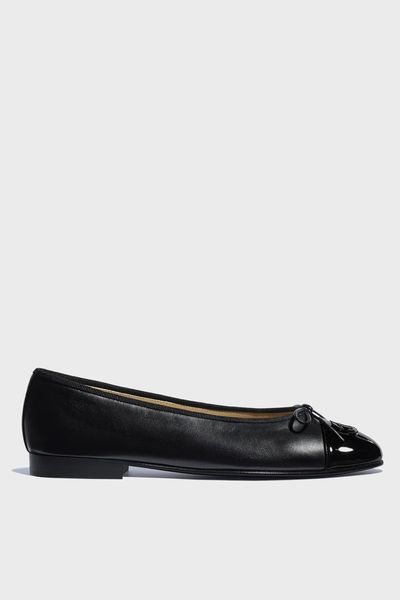 Lambskin & Patent Calfskin Flats from Chanel