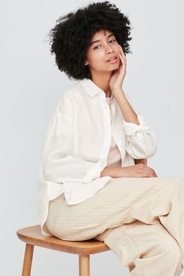 Premium Linen Long Sleeved Shirt from Uniqlo