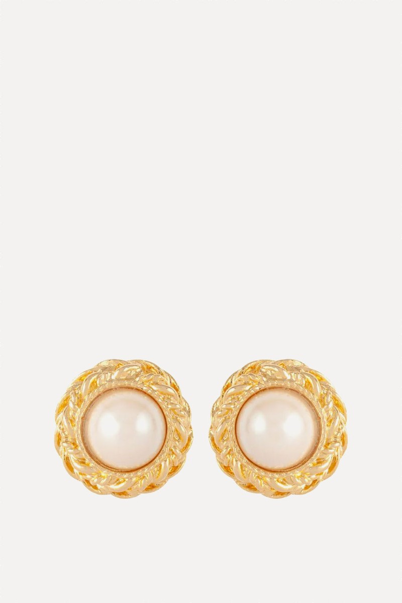 1990s Vintage Faux Pearl Clip-On Earrings from Susan Caplan