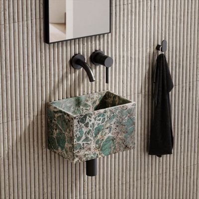 Pietra Tiffany Marble Tucci Wall Hung Basin from Lusso 