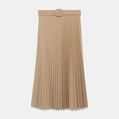 Pleated Skirt with Belt from Zara