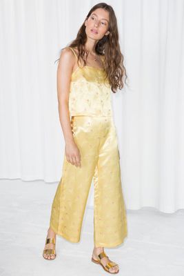 Floral Satin Wide Trousers from & Other Stories
