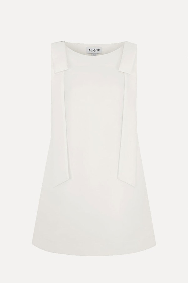 Fern Bow Satin Mini Dress