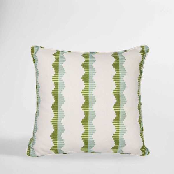 Crinkle Olive & Light Blue Cushion