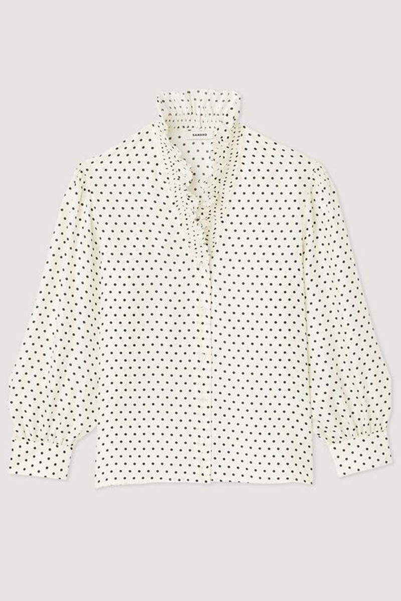 Flowing Shirt With Mini Polka-Dot Print from Sandro