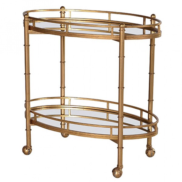 2 Tier Mirrored Serving Trolley from CH Collection