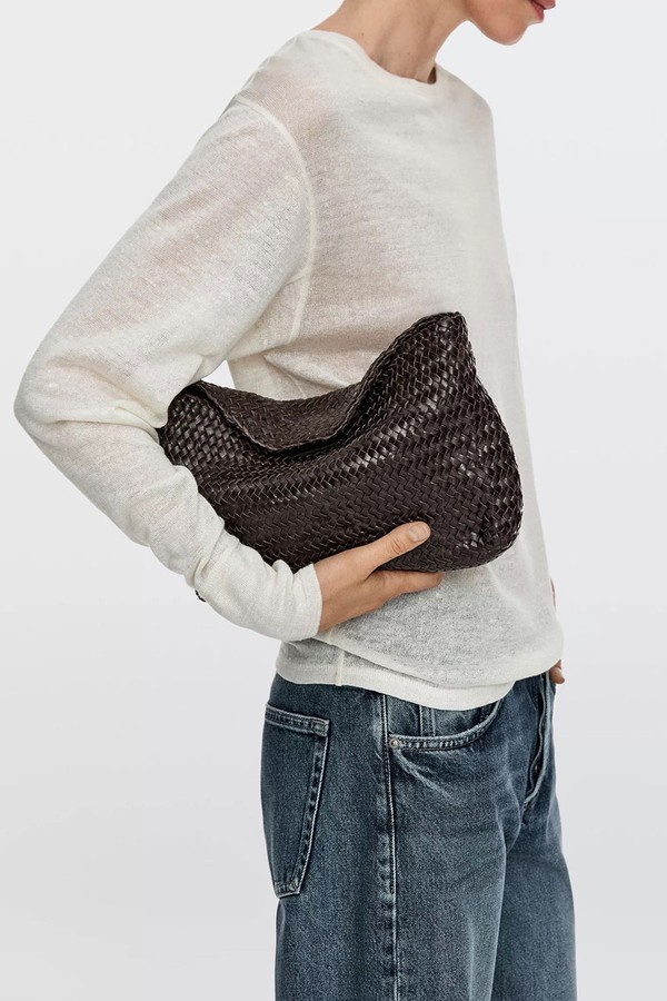Braided Nappa Leather Bag from massimo dutti