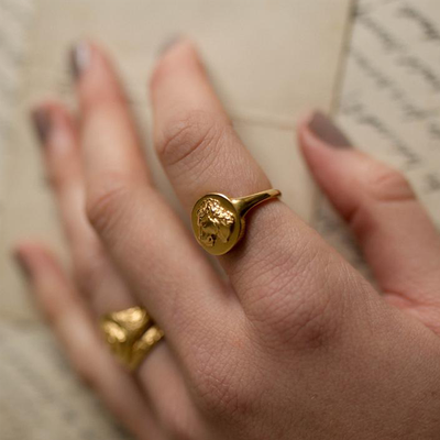 Lioness Coin Ring from Mikaela Lyons