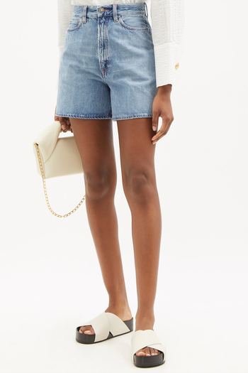 Aisha High-Rise Denim Shorts, £185 | Made In Tomboy