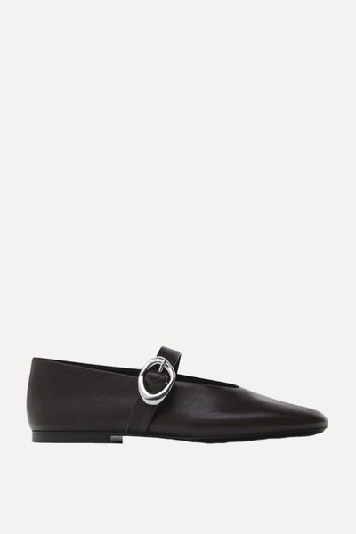 Ballet Flats With Metal Buckle