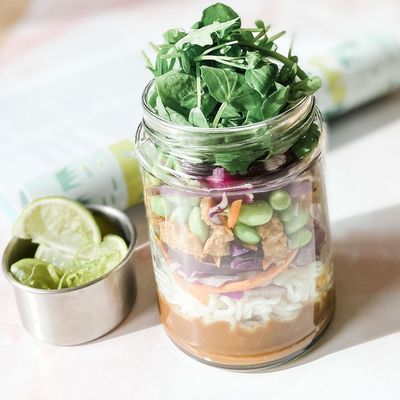 Homemade instant noodles in a jar