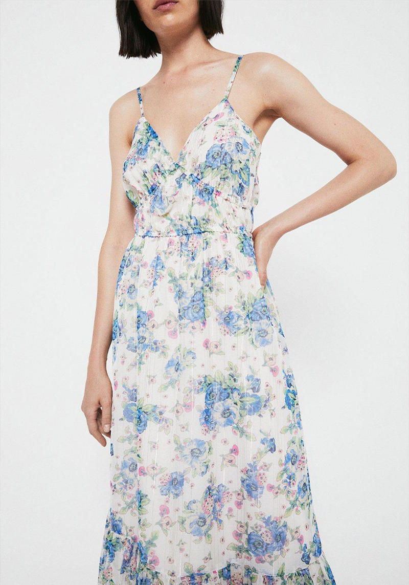 Cami Dress In Blue Floral