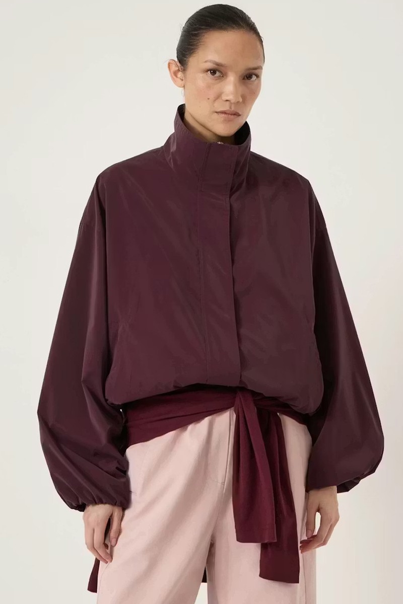 Maple Bubble Hem Funnel Neck Jacket