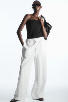 Wide-Leg Linen Drawstring Trousers  from COS