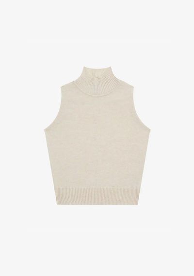 Cashmere Sleeveless Polo Neck