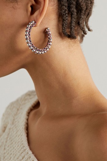 Braided Cord And Silver-Tone Hoop Earrings, £355 | Isabel Marant