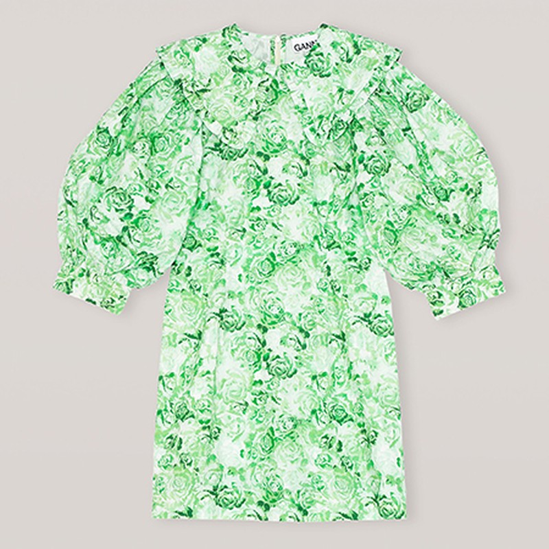 Printed Cotton Poplin Mini Dress from Ganni