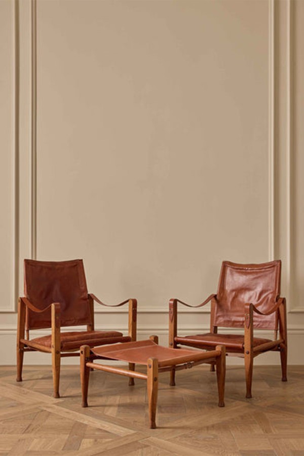 Set Of 2 Klare Klint Safari Chairs & Foot Stool  from Banda Gallery