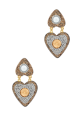 18kt Gold-Plated Heart Drop Earrings from Soru Jewellery