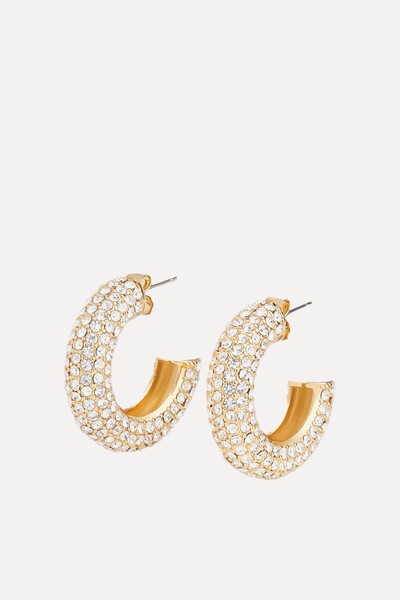 Chunky Diamante Hoop Earrings