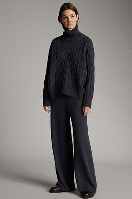 Straight Fit Wool Cashmere Trousers from Massimo Dutti 