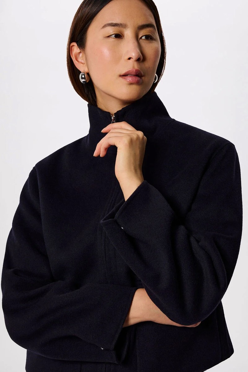 Funnel Neck Double Face Jacket