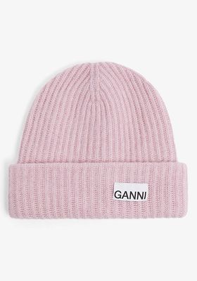 Logo-Patch Recycled-Wool Blend Beanie  from Ganni