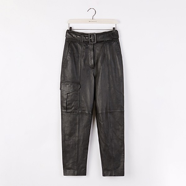 Belted Leather Trousers
