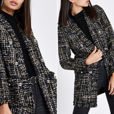 Check Boucle Coat