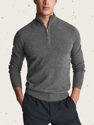 Royal Cashmere Zip Neck Jumper from Reiss