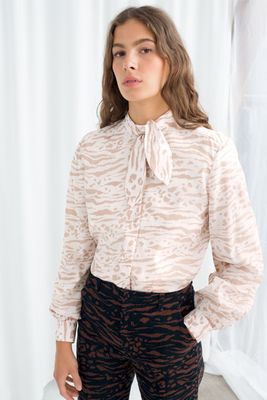 Animal Print Pussy Bow Blouse from & Other Stories