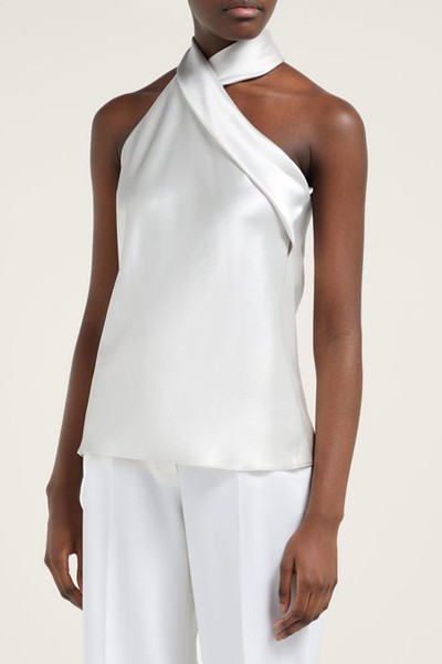 Pandora Asymmetric Satin Top from Galvan