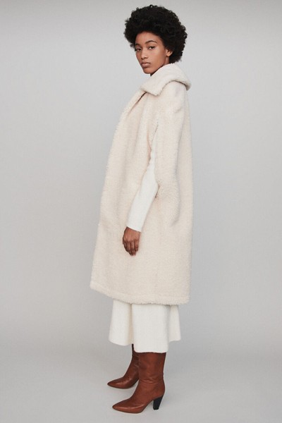 Faux Fur Cape Coat from Maje