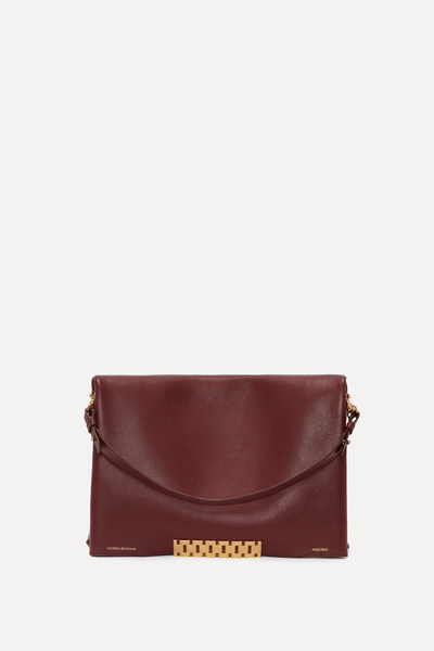 Jumbo Chain Pouch In Bordeaux from Victoria Beckham