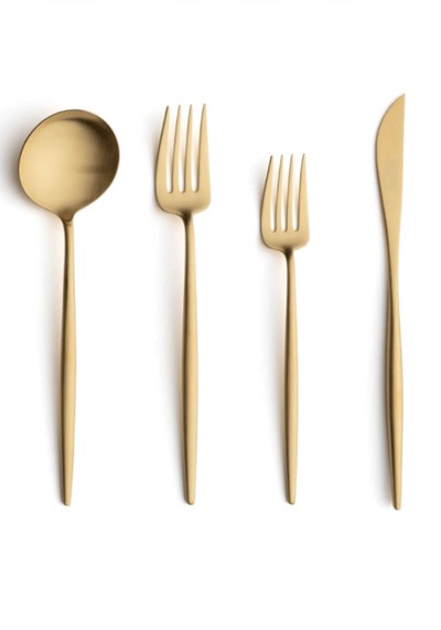 Gold Modern 5 Piece Cutlery Set