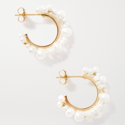 Stratus Gold Vermeil Pearl Earrings from Completedworks