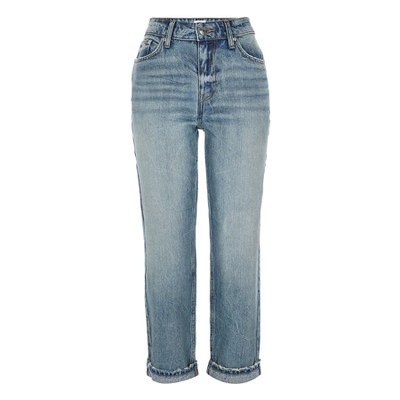 Petite Mid Blue Mom High Rise Jeans