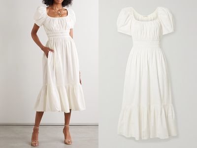 Isla Ruffled Cotton-Poplin Midi Dress from Ulla Johnson