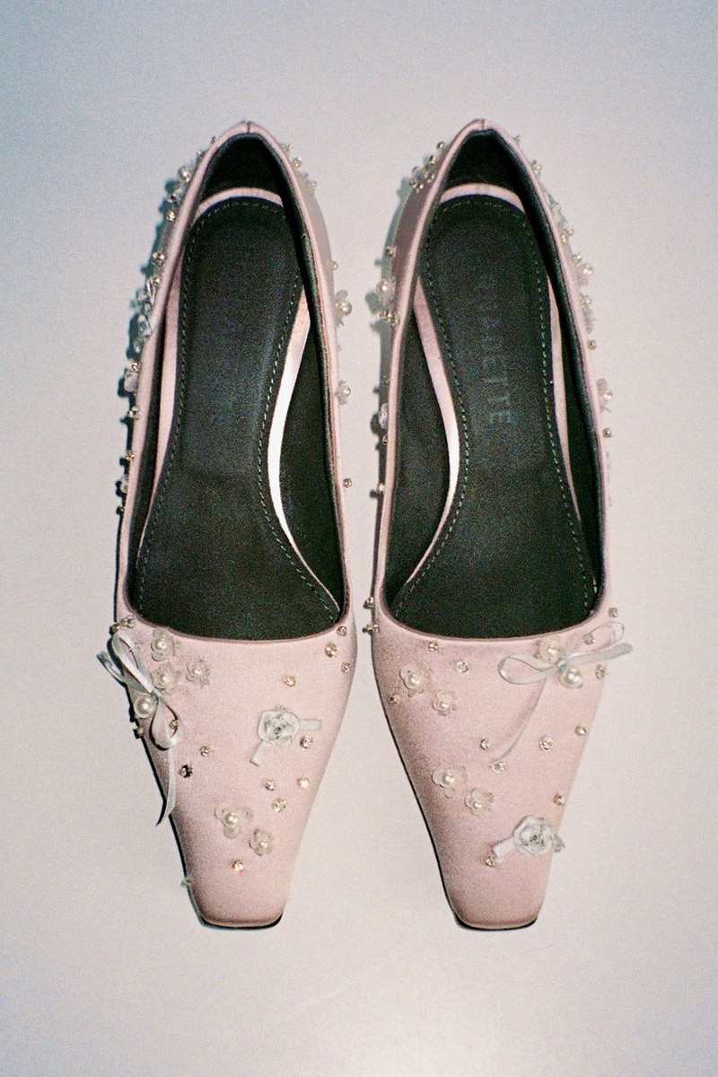 Classic Jewel Embroidered Satin Pumps from Bernadette