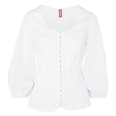 Cardinale Stretch-Cotton Poplin Top from Staud