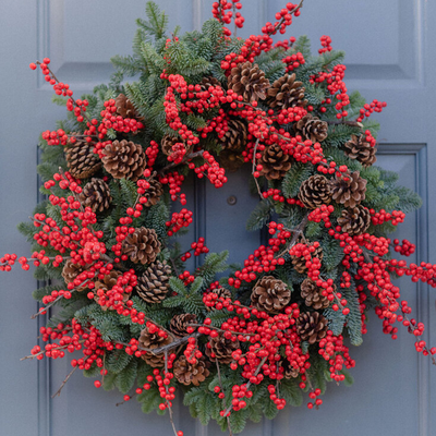 Red Berry Christmas Wreath from Bramble & Willow