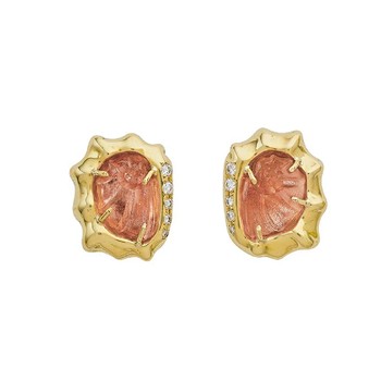 Sunstone Carved Earrings