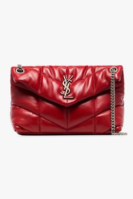 Red Loulou Quilted Small Leather Shoulder Bag from Saint Laurent
