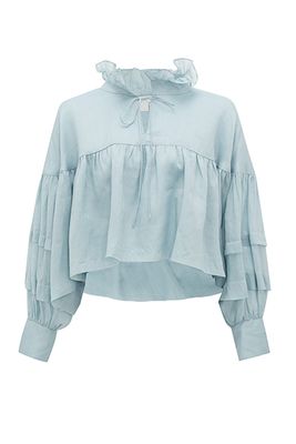 Elkie Ruffled Cropped Blouse from White Story