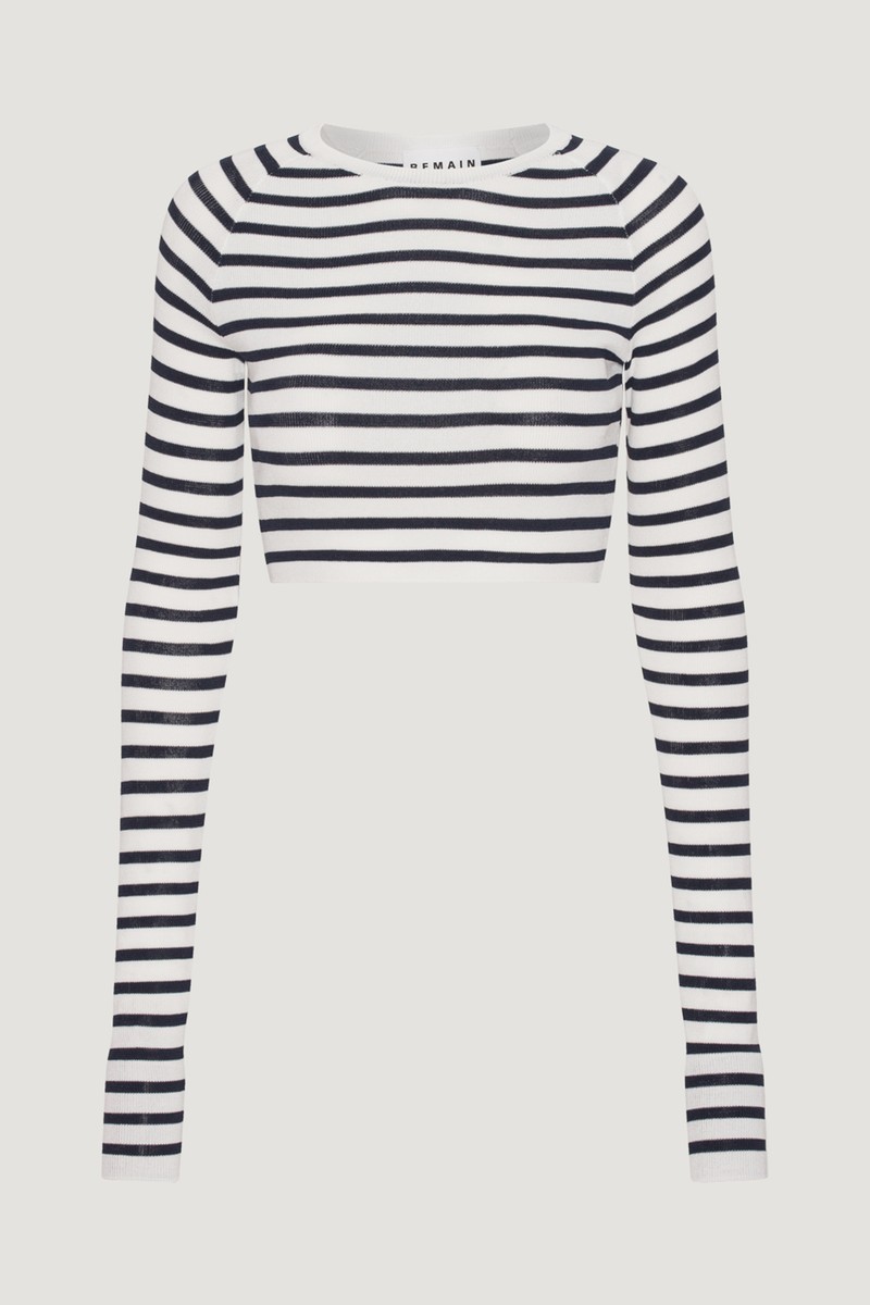 Striped Knit Cropped Top