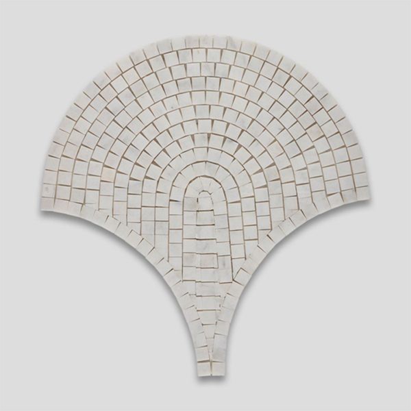 White Marble Mosaic Fish Scale Tile from Otto Tiles